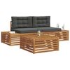vidaXL Outdoor-Sofagarnitur mit Kissen 3 St&uuml;ck Natur und Anthrazit