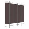 vidaXL 5-tlg. Paravent Braun 200x200 cm Stoff