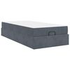 vidaXL Bettgestell mit Matratze mit Matratze 2 pcs Dunkelgrau Samt