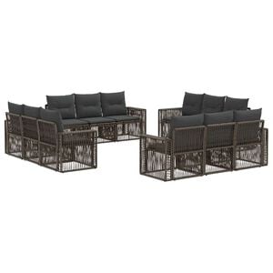 vidaXL Gartensofa-set 12 stk. Grau und Dunkelgrau Poly-Rattan