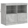 vidaXL Sideboard mit LED-Leuchten Betongrau 163x37x67 cm