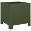vidaXL Pflanzk&uuml;bel 2 Stk. Olivgr&uuml;n 30x30x30 Stahl