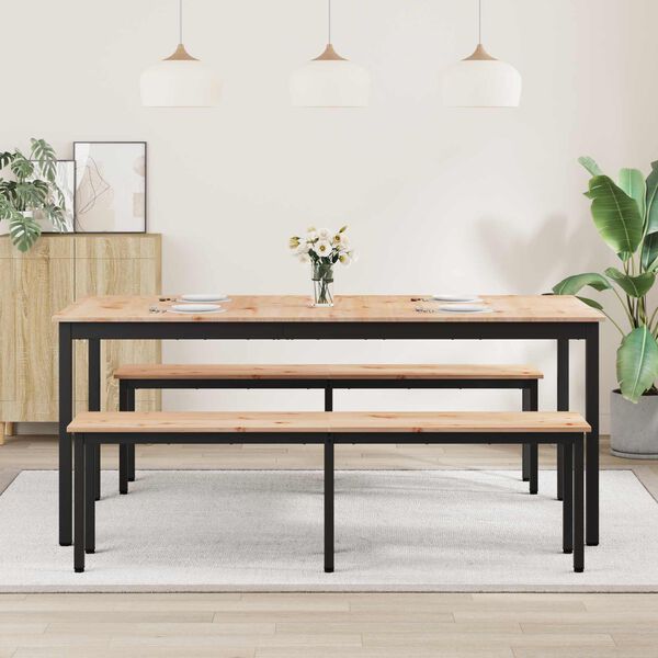 vidaXL Esstisch Natur 180 x 90 x 75 cm Massives Kiefernholz