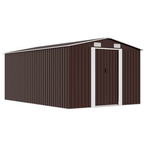 vidaXL Ger&auml;tehaus 257x392x181 cm Metall Braun