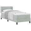 vidaXL Boxspringbett mit Matratze Hellgrau 200 x 80 cm Polyester