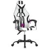 vidaXL Gaming-Stuhl Drehbar Wei&szlig; und Schwarz Kunstleder