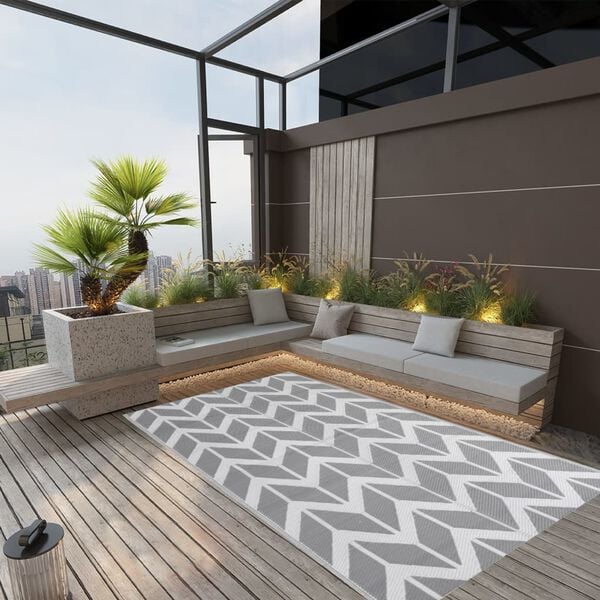 vidaXL Outdoor-Teppich ARAKIL Grau 120x180 cm PP