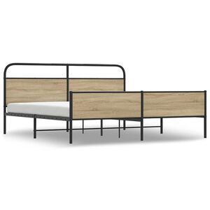 vidaXL Metallbett ohne Matratze R&auml;uchereiche 150x200 cm