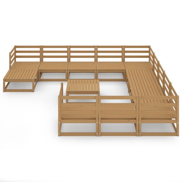 vidaXL 13-tlg. Garten-Lounge-Set Massivholz Kiefer