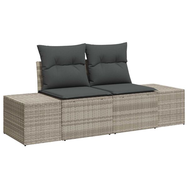 vidaXL Gartensofa-set mit Kissen 6 pcs Hellgrau Poly-Rattan