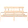 vidaXL Seniorenbett mit Kopfteil 200x200 cm Massivholz