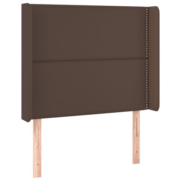 vidaXL LED Kopfteil Braun 93x16x118/128 cm Kunstleder