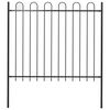 vidaXL Gartenzaun BOXTEL mit B&uuml;gelaufsatz Stahl 170 x 150 cm Schwarz