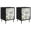 vidaXL Nachttisch GOTHA 2 stk. Schwarz Eichen-Optik 36 x 33 x 51 cm