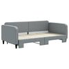 vidaXL Tagesbett Ausziehbar Hellgrau 100x200 cm Stoff