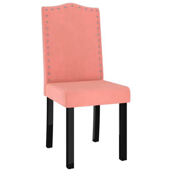 vidaXL Esszimmerst&uuml;hle 2 Stk. Rosa Samt
