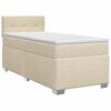 vidaXL Boxspringbett mit Matratze mit Kopfteil Creme 90 x 200 cm Stoff