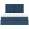 vidaXL Ottoman-Bett mit Matratze & LEDs Blau 140x190 cm Stoff
