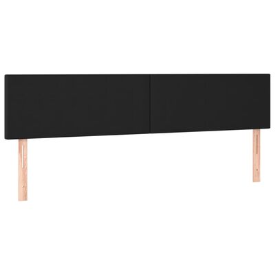 vidaXL LED Kopfteil Schwarz 200x5x78/88 cm Kunstleder