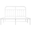 vidaXL Bettgestell mit Kopfteil Metall Wei&szlig; 140x190 cm