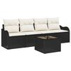 vidaXL Gartensofa-set mit Speicher 5 pcs Schwarz und Creme Poly-Rattan