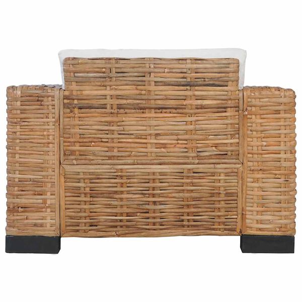 vidaXL Sessel mit Kissen Natürliches Rattan