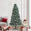 vidaXL K&uuml;nstlicher vorbeleuchteter Weihnachtsbaum mit Kugelset 210 cm