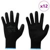 vidaXL Arbeitshandschuhe 12 pcs Schwarz 9 / l Polyester