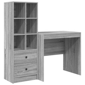 vidaXL Schreibtisch Graues Sonoma 125,5 x 50 x 127 cm 2 stk.