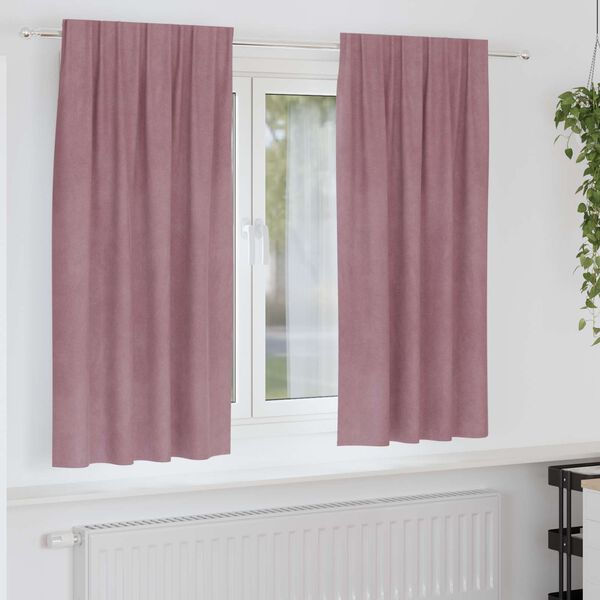 vidaXL Verdunkelungsvorh&auml;nge 2 pcs Dunkelrosa 140 x 175 cm Samt