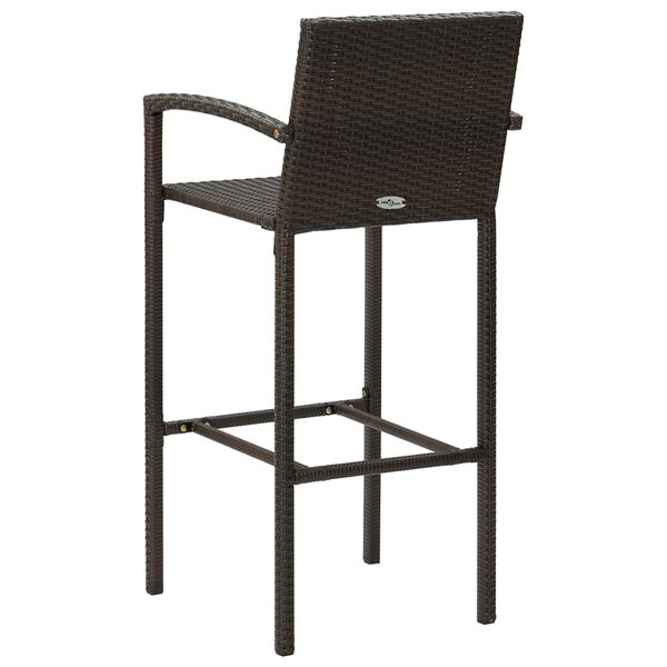 vidaXL Barhocker 2 Stk. Braun Poly Rattan