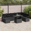 vidaXL Garten-Sofa-Set mit Speicher 9 pcs Schwarz Poly Rattan