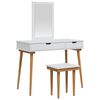 vidaXL Schminktisch-Set FAUSKE 3 pcs Wei&szlig; 100 x 50 x 143 cm