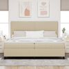 vidaXL Boxspringbett Hellgrau und Wei&szlig; 203 x 200 x 128 cm Cordstoff