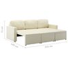 vidaXL Modulares 3-Sitzer Schlafsofa Creme Kunstleder