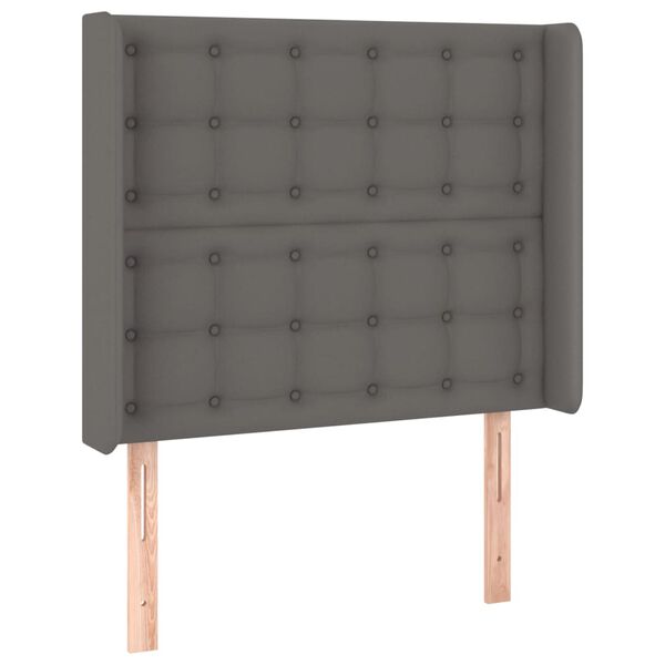 vidaXL LED Kopfteil Grau 83x16x118/128 cm Kunstleder