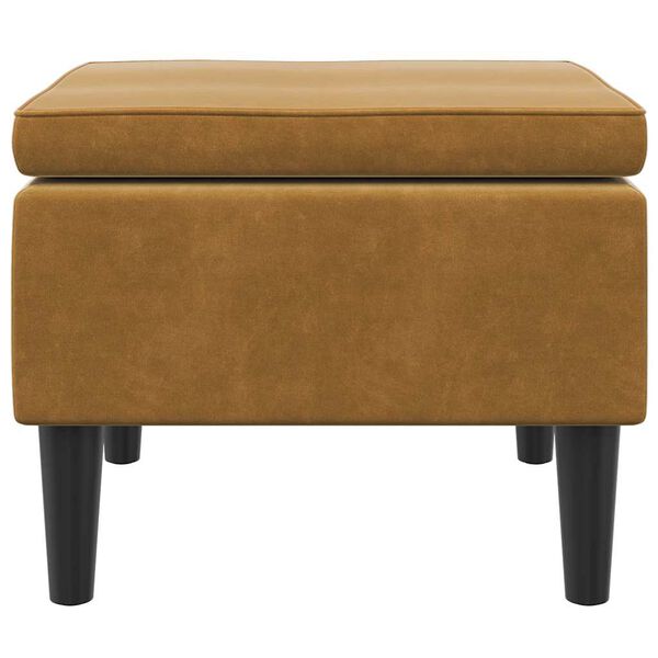 vidaXL Hocker mit Holzbeinen Braun Samt