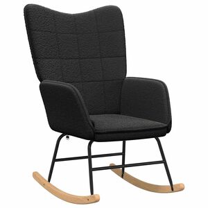 vidaXL Schaukelstuhl Schwarz Sherpa-Stoff
