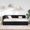 vidaXL Eckbettgestell mit Matratze Schwarz 90 x 200 cm Stoff