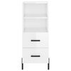 vidaXL Sideboard Hochglanz-Wei&szlig; 34,5x34x90 cm Holzwerkstoff
