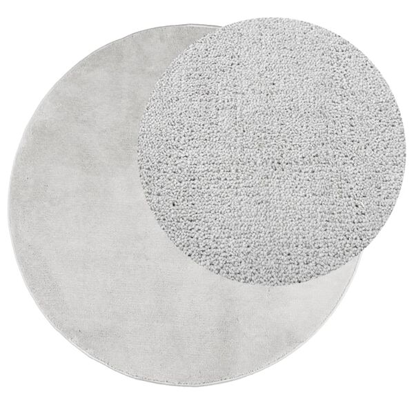 vidaXL Teppich OVIEDO Kurzflor Grau &Oslash; 80 cm