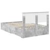 vidaXL Bettrahmen mit Kopfteil Beton Grau 120 x 190 cm Holzwerkstoff