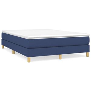 vidaXL Boxspringbett mit Matratze Blau 140x190 cm Stoff