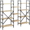 vidaXL B&uuml;cherregal Sonoma-Eiche 160x28,5x136,5 cm Holzwerkstoff