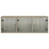 vidaXL Wandschrank mit Glast&uuml;ren Sonoma-Eiche 102x37x35 cm