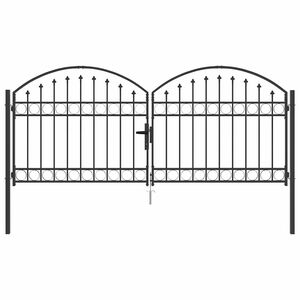 vidaXL Zauntor ASSEN 301 x 175,5 cm Stahl Grau Abschlie&szlig;bar