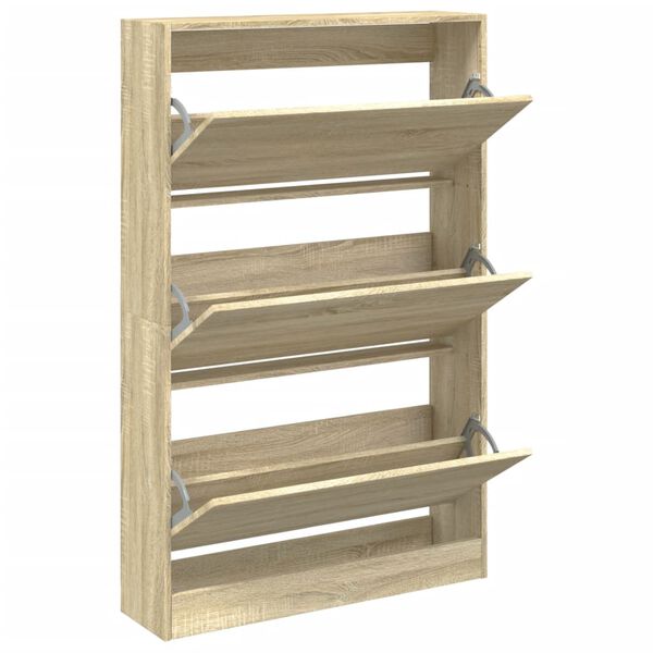 vidaXL Schuhschrank Sonoma-Eiche 80x21x125,5 cm Holzwerkstoff