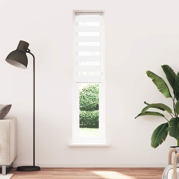 vidaXL Doppelrollo Wei&szlig; 40x230 cm Stoffbreite 35,9 cm Polyester