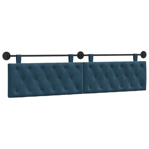vidaXL H&auml;ngevorderseite Wandmontiert Blau 210 x 55 x 7 cm Samt