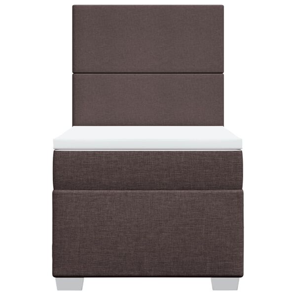 vidaXL Boxspringbett mit Matratze Dunkelbraun 90x190 cm Stoff